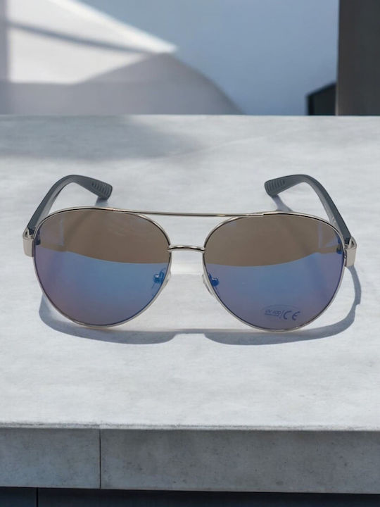 Dasoon Vision Unisex Γυαλιά Ηλίου με Ασημί Μεταλλικό Σκελετό και Ασημί Καθρέφτη Φακό 2478037