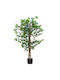 Künstliche Pflanze im Topf Ficus Lyrata Grün 120cm vidaXL