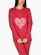 A.A UNDERWEAR Winter Damen Pyjama-Set Burgundy