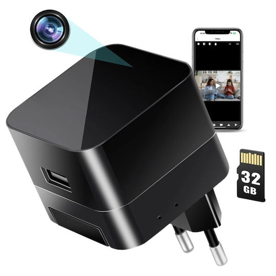 Cameră De Supraveghere WiFi Încărcător 1080p Cu Acceptare Card De Memorie Și Senzor De Mișcare