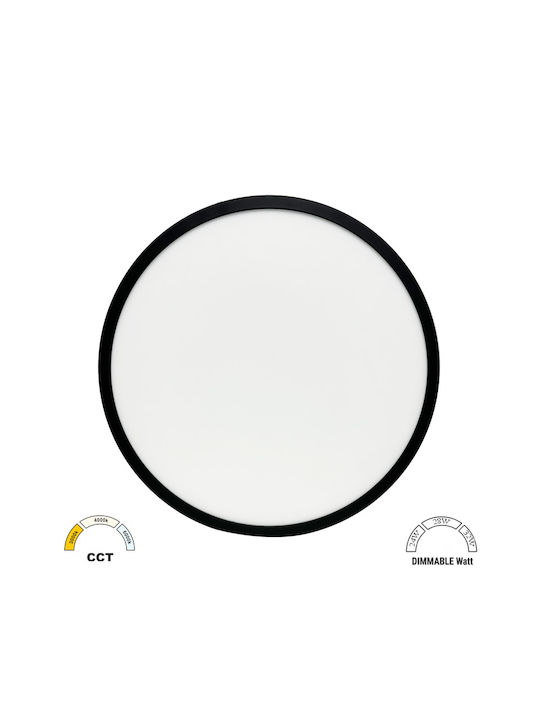 Adeleq Кръгла На открито LED Панел 24W с Регулируемо бяло Светлина 38.3см.