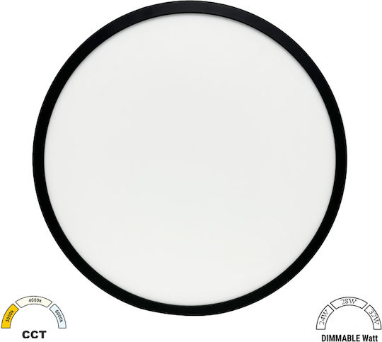 Adeleq Rund Draußen LED Panel 24W mit Warm zu kühlem Weiß Licht