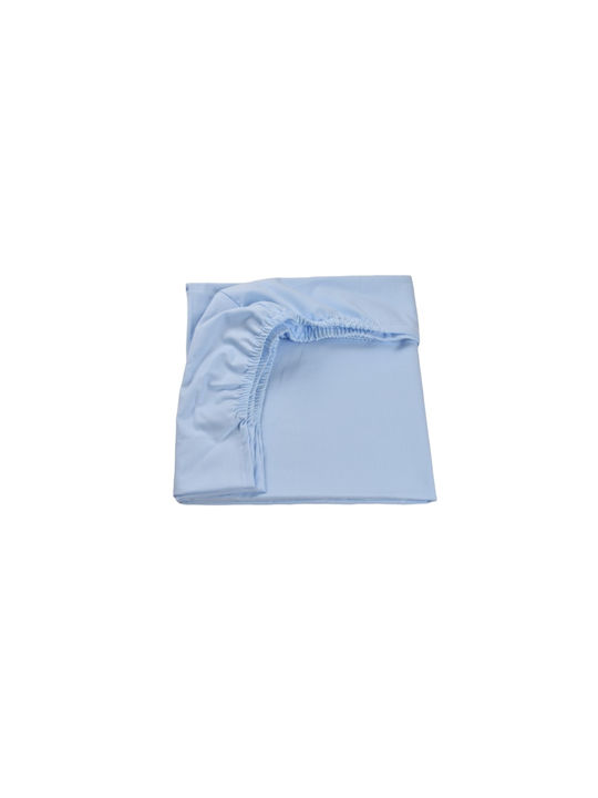 Confort Family Cearșaf pentru bebeluși Pentru Patut Bumbac cu Cauciuc Albastru 120x60buc