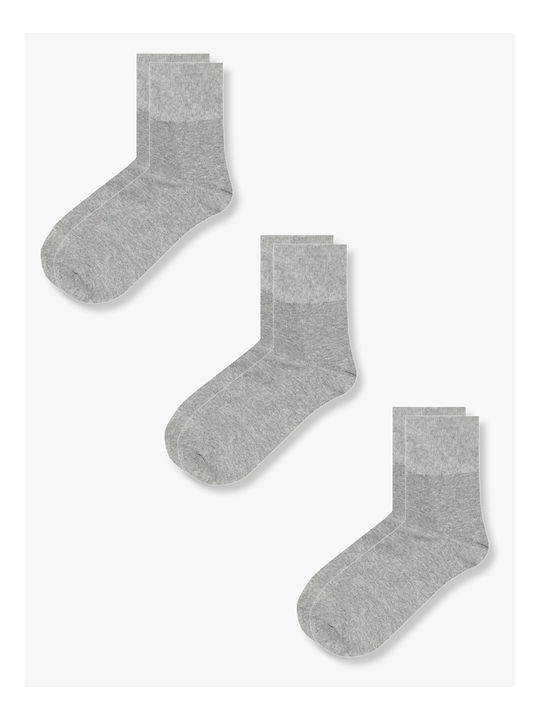 Cotton Solid Color Socks with Loose Elastic 3 Pairs Ytli