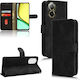 4g Skin Feel Magnetic Buchen Sie Leder / Synthetisches Leder / Silikon Schwarz (Realme C67)