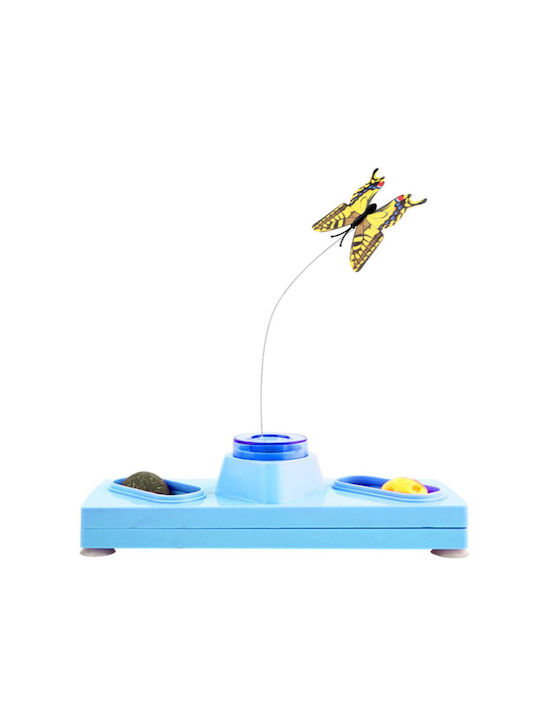 Rotating Battery-Powered Cat Toy Butterfly Catnip Base Dimensions 21x7.5x2.5cm|Butterfly Dimensions 7x6.5cm