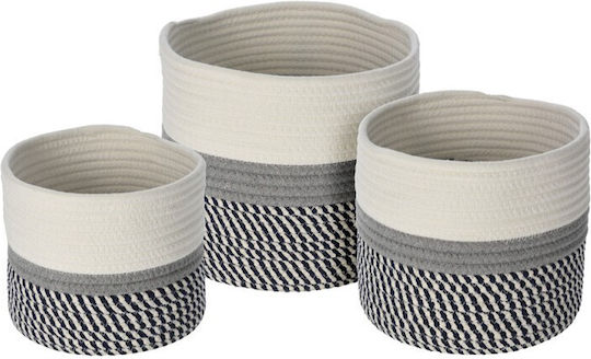 Set dekorative Körbe Weiß 20x18cm 3Stück