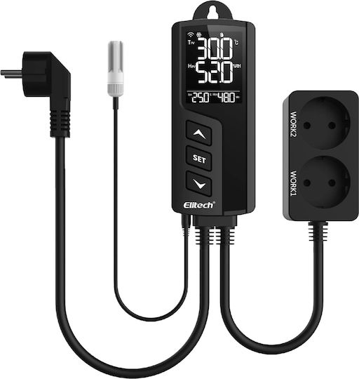 Elitech Thermostat Temperaturregler Feuchtigkeits-Temperatursteuerung Steckdosen 220V Sensorfühler