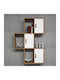 Ράφι Τοίχου Flora Walnut-white 50x20x112.6εκ.