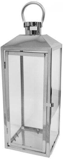 Faitakis Pack Metallic Lantern Silver 18x18x50cm