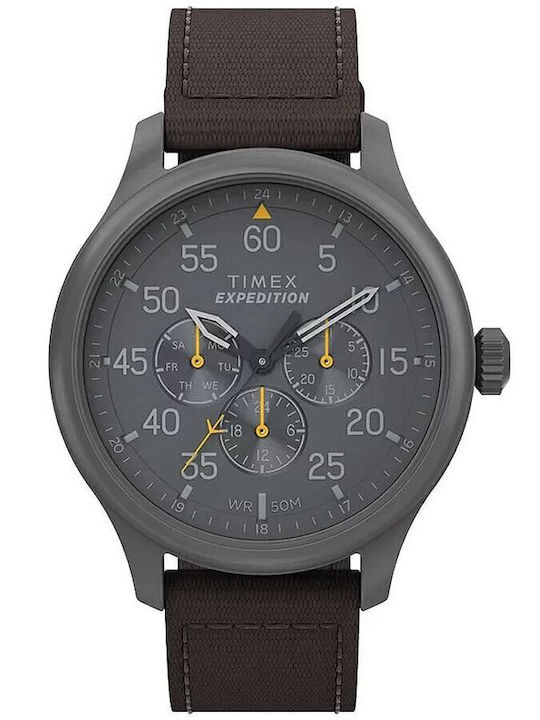 Timex Expedition Field Ανδρικό Ρολόι Μπαταρίας με Καφέ Δερμάτινο Λουράκι