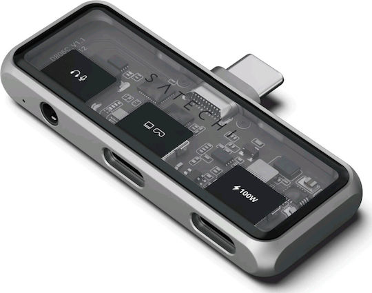 Satechi Mobile Xr Hub Audio Adapter Glasses Ar Xr Type-c Male 1 X Type-c 100w 1 X Type-c 10gbps 4k@60hz 1 X 3.5mm Aux Jack Space Grey St-hxrajm