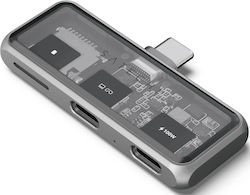 Αντάπτορας Satechi Mobile Xr Hub Microsd Reader Γυαλιά Ar Xr Type-c Male 1 X Type-c 100w 1 X Type-c 10gbps 4k@60hz 1 X Microsd Space Grey St-hxrsdm