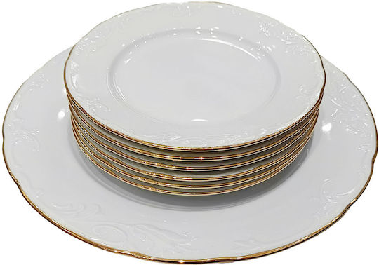 XM-Casa Plate Shallow made of Porcelain White 7pcs
