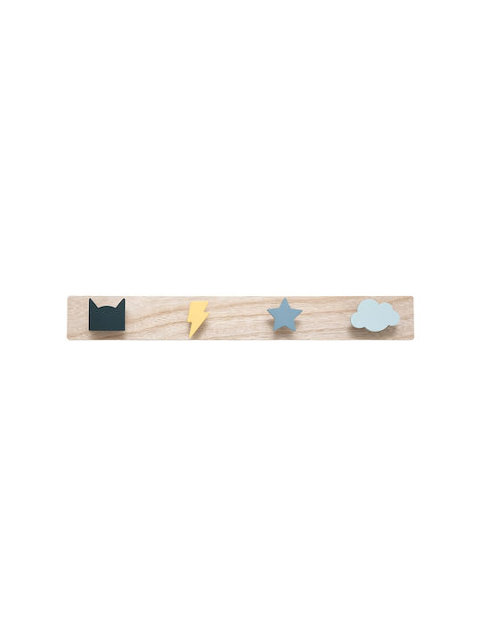 Atmosphera Batman Kids Wall Hanger Multi Hook Wooden Polychrome 55x4.5x7cm