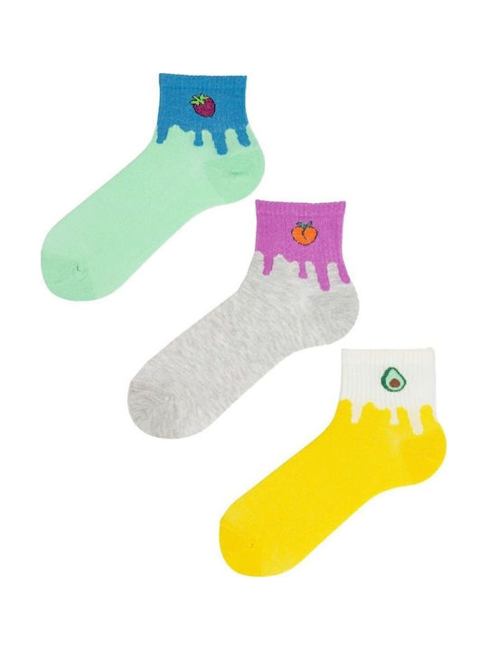 Șosete scurte pentru femei Fruits II Bumbac 3 perechi Design 36485 Multicolor Șosete scurte pentru femei Fruits II Bumbac 3 perechi Design 36485 Multicolor
