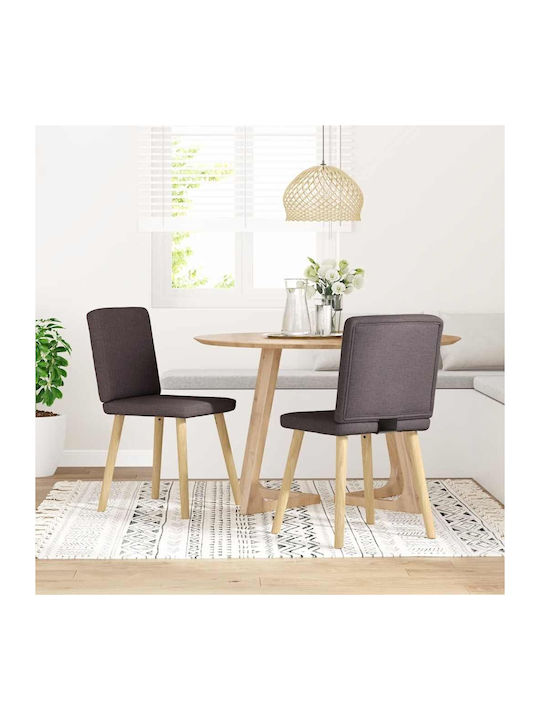 Dining Room Fabric Chair Dark Brown 45x54x86cm ...