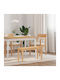 Dining Room Bench with Wooden Surface Coffee 90x30x45cm