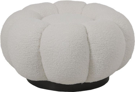 Stool For Living Room Upholstered with Fabric Nester White Shade 60x60x31cm