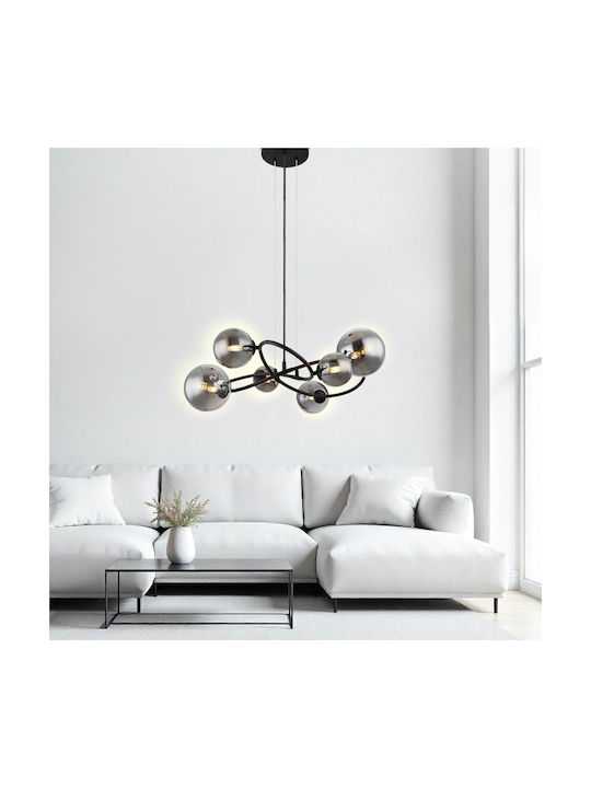 Vivalux Galileo Adjustable Pendant Light Black for 6 Bulbs G9 62.2x58.8x120.6cm
