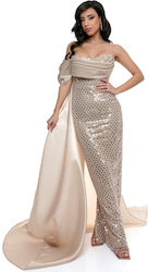 RichgirlBoudoir Gold Evening Dress with Sequins