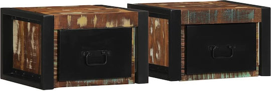 Κομοδίνα Ξύλινα Πολύχρωμα 2τμχ 25x40x35cm