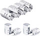 Set 8 Capace Hexagonale Supapă Auto Aliaj de Aluminiu Lungime 1.8 Cm Argintiu