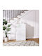 Wooden Chest of Drawers with 5 Drawers White Glossy 55x33x100cm