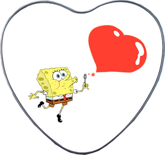 Handmade Metal Alloy Heart Box SpongeBob No38 Valentine's Day 15x14x4.5cm