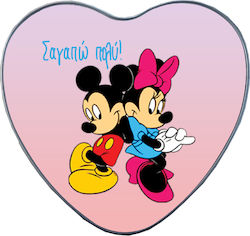 Χειροποίητο Μεταλλικό Alloyed Κουτί Καρδιά Minnie Mickey Σ 'αγαπώ Πολύ No15 Αγίου Βαλεντίνου 15x14x4.5cm