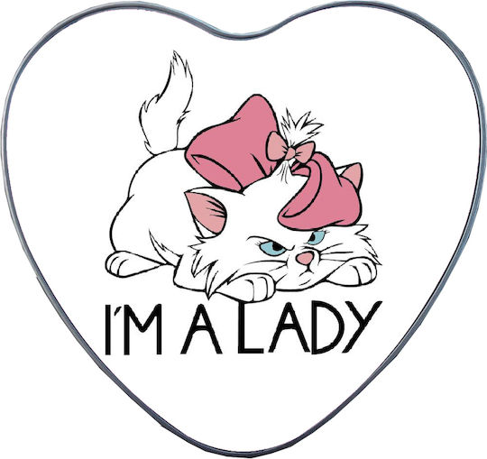 Handgemachte Metalllegierung Herzbox Aristocats Marie Katze Nr. 26 Valentinstag 15x14x4,5cm