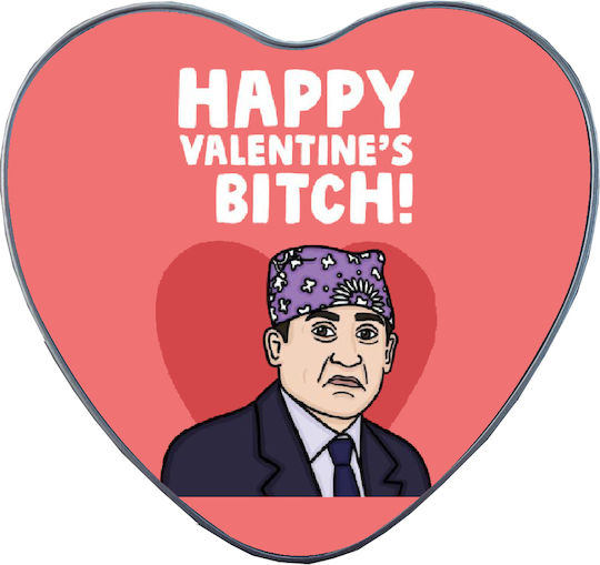 Ръчно изработена метална кутия във формата на сърце Happy Valentine's Office No49 Свети Валентин 15x14x4.5см