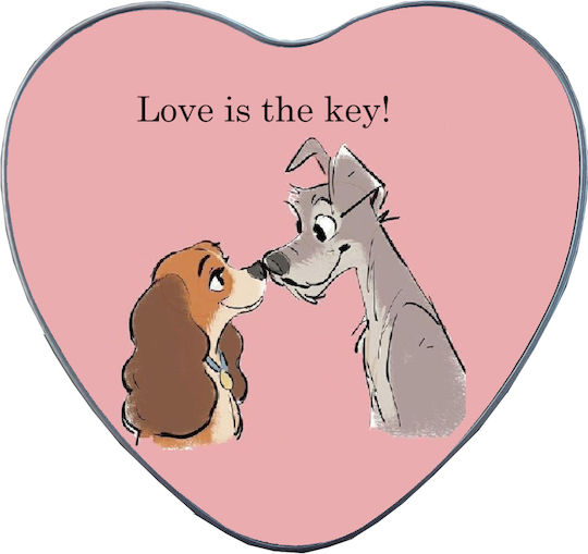 Handmade Metal Alloy Heart Box Lady Tramp Love Is Key No52 Valentine's Day 15x14x4.5cm