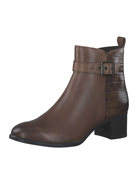 Marco Tozzi Leather Women's Ankle Boots Brown