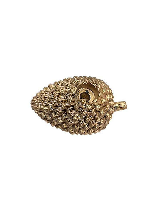 Dekorativer Keramiktannenzapfen 18,5x12x11,5cm Gold Gold