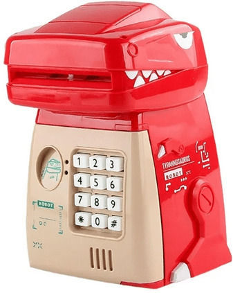 Cutie de Bani Electronică pentru Copii – Parolă Dinozaur Roșu