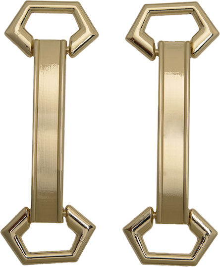 Pereche de romburi decorative din metal 7.5x2.5cm Aur N F