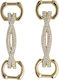 Metall Dekorative Doppel-Strass Paar 7x2,5cm Gold N F