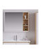 Martin Καθρέπτης Μπάνιου από Plywood με Ντουλάπι 80x71cm Λευκός