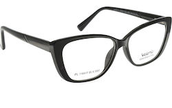 Дамска пластмасова рамка за очила Valerio Pl 1164/f Blk черна