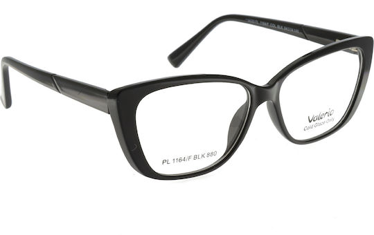 Дамска пластмасова рамка за очила Valerio Pl 1164/f Blk черна
