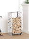 vidaXL Inox Ράφι Αποθήκευσης Ξύλων 40x30x80cm Ασημί