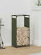 vidaXL Firewood Wooden Shelf Wood Storage 44x28x90cm Green
