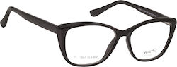 Valerio Pl 1154/f Blk Women's Plastic Eyeglass Frame Black