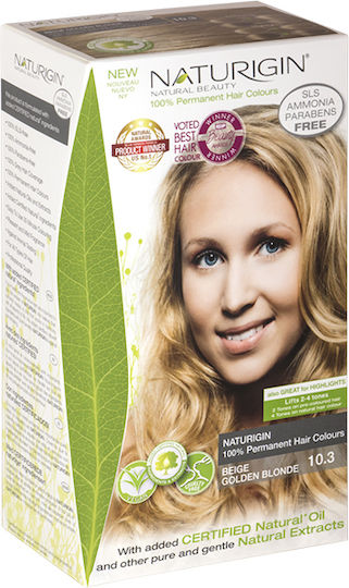 Naturigin Permament Haarfärbemittel Henna Kein Ammoniak Golden Blonde 10.3 115ml