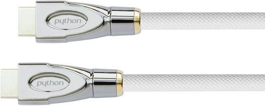 Python HDMI 2.0 Premium High Speed 4K 60Hz HDR Braided Cable HDMI male - HDMI male 1m Λευκό