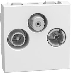 TV-RD-SAT Socket Simple 2 Elements White Light Now