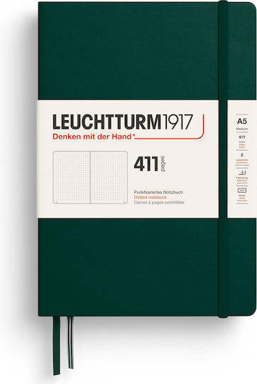 Leuchtturm1917 Σημειωματάριο A5 Bullet 205 Φύλλων με Τελείες με Σκληρό Εξώφυλλο Πράσινο