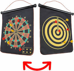 Tablă de Darts Magnetică cu 6 Săgeți Magnetice, Pliabilă, Față Verso, 41 X 48 Cm