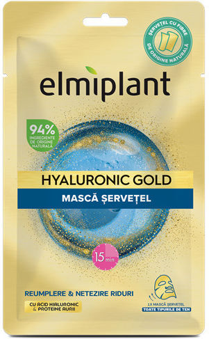 Elmiplant Hyaluronic Gold Tissue Mask Mască de Față 1buc